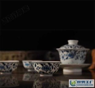 景德镇青花手绘8头功夫茶具套组 匠心传承的茶道艺术
